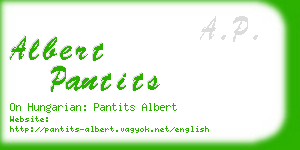 albert pantits business card